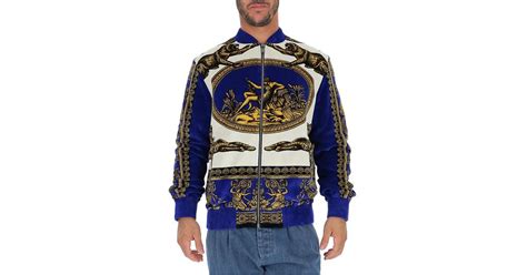 versace mens blue jacket|versace bomber jackets for men.